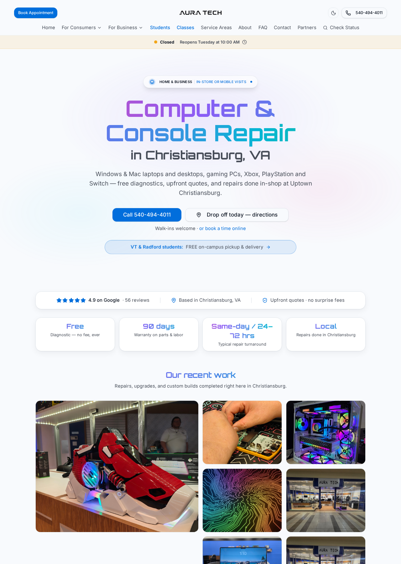 Aura Tech IT website preview