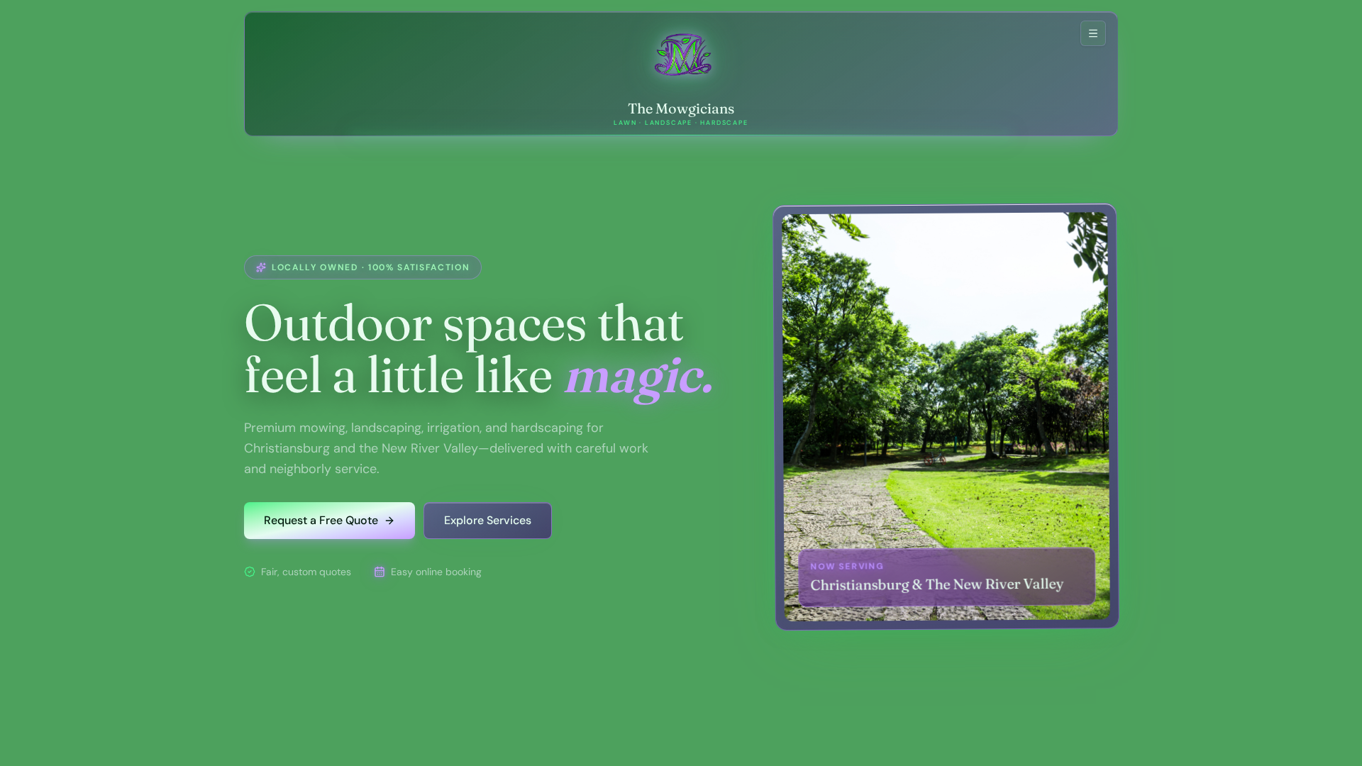 The Mowgicians website preview
